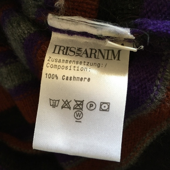 IRIS VON ARNIM Italy 100% Cashmere Mixed Knits Patterned Crew Sweater L - Picture 4 of 5